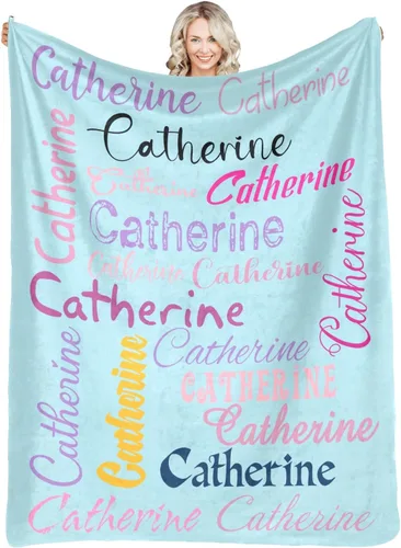 Vista 20 de Manta personalizada con nombre, manta personalizada de franela para niños, mujeres, hombres, Navidad, cumpleaños, madre, padre, día de San Valentín