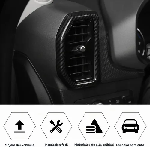 Vista 3 de RT-TCZ Kit de anillo de decoración de aire de fibra de carbono, accesorios interiores para Ford Bronco Sport 2021 2022