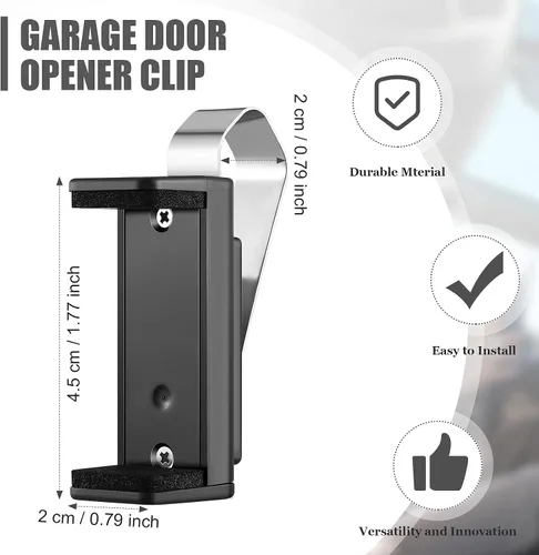 Vista 3 de Ferraycle 1 Pieza Clip Universal para Abridor de Puerta de Garaje Clip para Visera Remota de Garaje de Carro Compatible con Liftmaster, Sears