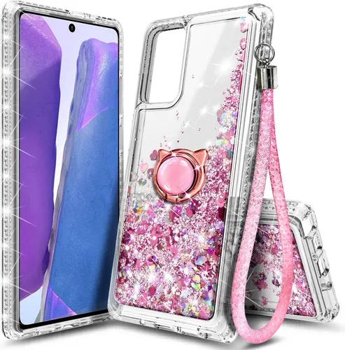 Vista 59 de NGB - Funda para teléfono Samsung Galaxy S9, color aguamarina/morado, bonita funda con purpurina líquida para mujeres y niñas, con protector