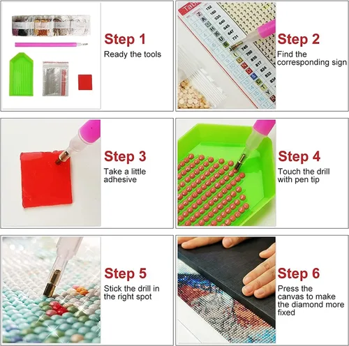 Vista 7 de RYMILIE Kits de Pintura de Diamantes para Adultos - Paquete de 4 Dragón Kits de Arte de Diamantes 5D DIY Taladro Completo Pinturas de Puntos
