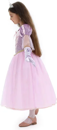 Vista 4 de SPUNICOS Vestido de disfraz de princesa de lujo con y sin accesorios disponibles