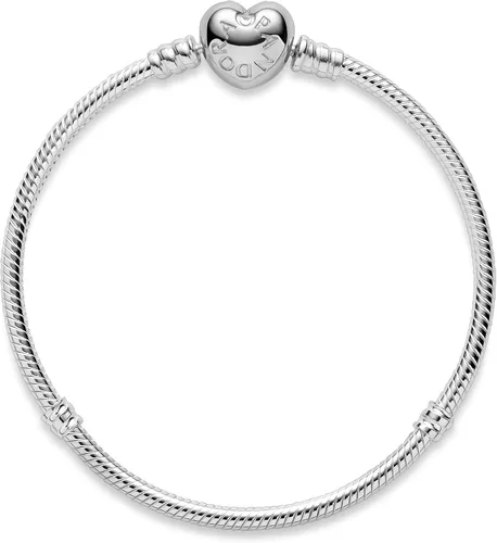 Vista 3 de Pandora 590719 Pulsera de plata esterlina con cierre de corazón, caja de regalo incluida, plata de ley, 39984-00