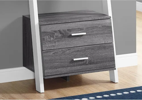 Vista 4 de Estantería – 69" H/GREY-WHITE Escalera con 2 cajón de almacenamiento