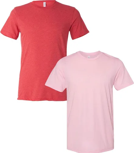 Vista 30 de Bella Canvas 3413c para hombre (1) Triblend verde + (1) Triblend rojo