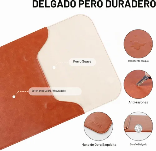 Vista 3 de Allinside Funda para laptop de 15-16 pulgadas para MacBook Pro 16/Pro 15 Marrón