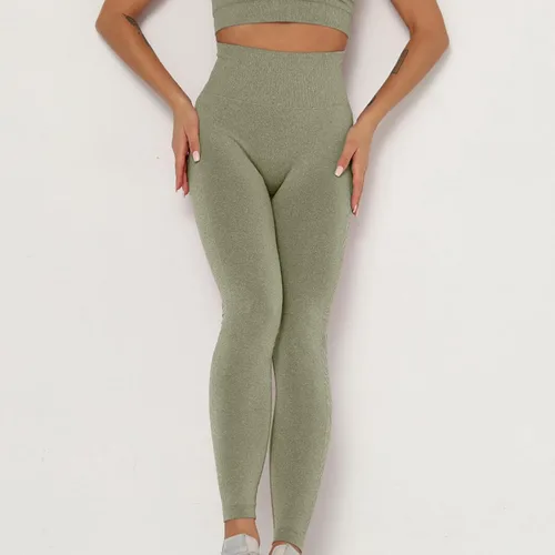 Vista 6 de Pantalones Yoga Mujer mallas de cintura alta Color sólido Pantalones deportivos Largos Pantalones Cintura elástica