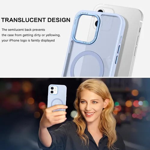 Vista 7 de BENTOBEN Funda magnética para iPhone 12, iPhone 12 Pro [compatible con Magsafe], funda translúcida mate, delgada, a prueba de golpes, para mujeres