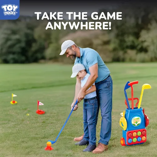 Vista 9 de TOY Life Set de palos de golf para niños, juego de golf para niños pequeños de 3 a 5 años, juego de golf para niños de 5 a 8 años, juguetes de golf