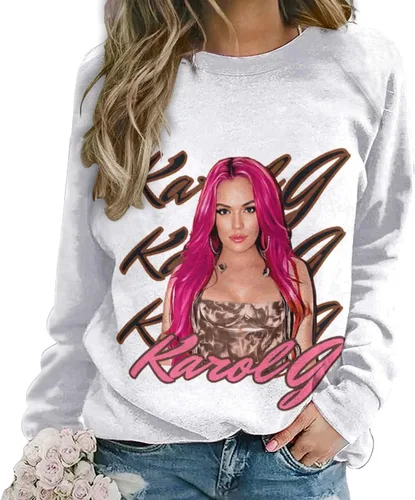 Vista 2 de PAPERBAGS Sudadera para mujer, cuello redondo, manga larga, informal, sin botones