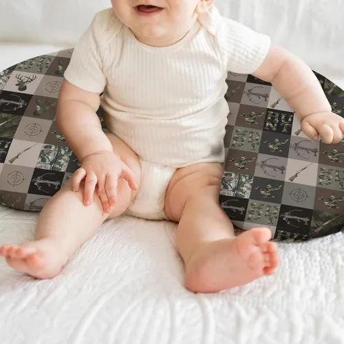 Vista 8 de Fundas de almohada de lactancia de retazos de caza, diseño de camuflaje y ciervos, funda de lactancia suave y elástica para almohadas de lactancia