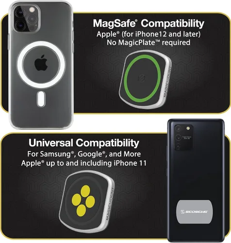 Vista 4 de Scosche MagicMount Pro2 - Soporte magnético para teléfono celular con placa de montaje AMPS para bases de montaje específicas para vehículos