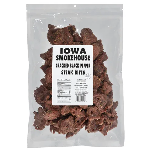 Vista 3 de IOWA SMOKEHOUSE Bocaditos de bistec, 4 onzas (pimienta negra agrietada pequeña)