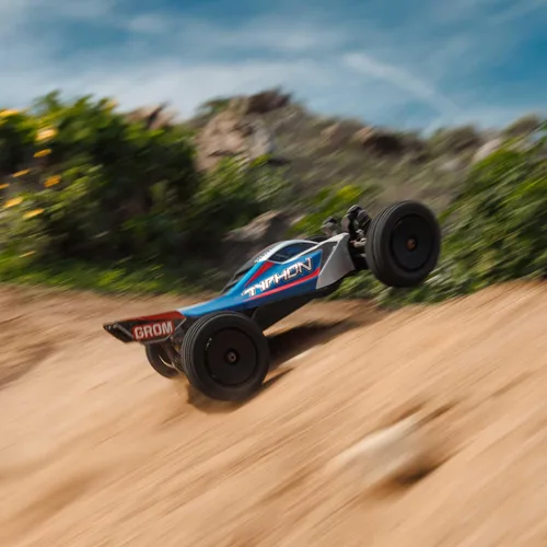 Vista 3 de ARRMA Typhon GROM 4x4 RC Buggy, RTR, Blue/Silver Azul/Plateado