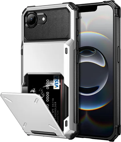 Vista 8 de Vofolen Funda compatible con iPhone 12, cartera 5G, 4 ranuras para tarjetas, tarjetero con bolsillo oculto, doble capa, cubierta trasera protectora