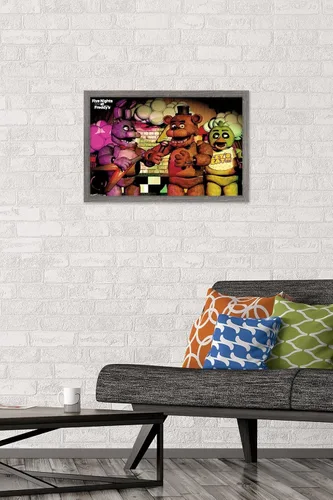 Vista 2 de Trends International Five Nights at Freddy's - Póster de pared de banda, 14.725 x 22.375 pulgadas, versión enmarcada de madera de granero