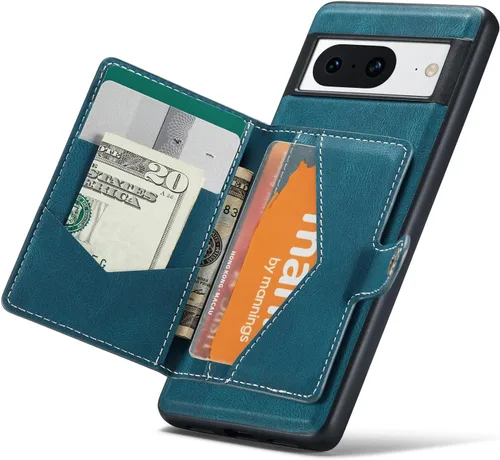Vista 13 de Funda para Google Pixel 8 2023, cartera magnética desmontable con ranura para efectivo, soporte de carga inalámbrica con función de soporte