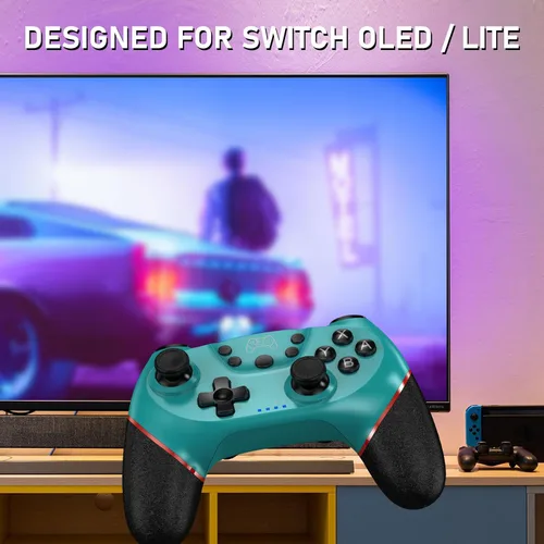 Vista 5 de Controller for Switch, Wireless Pro Controller for Switch 2SwitchSwitch LiteSwitch OLED, Remote Gamepad with Joystick, Adjustable Turbo Vibration