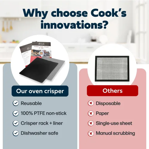 Vista 6 de Cooks Innovations Juego de revestimiento antiadherente y crujiente para horno tostador, obtén alimentos crujientes cada vez, fácil de limpiar, hoja