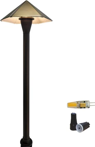 Vista 10 de COLOER - Iluminación de bajo voltaje para pasarela de latón para exteriores con acabado en bronce, paquete de 1 unidad con bombilla LED G4, 9-17V