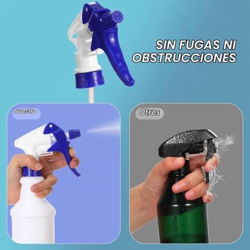 Vista 3 de Paquete de 10 Botellas de Spray de 16 Oz Botellas de Spray de Agua Vacías para Limpieza de Servicio Pesado Recipiente Pulverizador Recargable