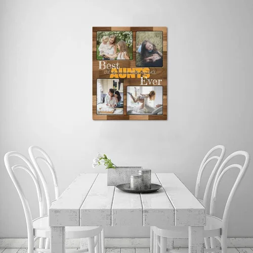 Vista 2 de SHIYEL - Impresiones personalizadas en lienzo con foto, regalos de cumpleaños personalizables para tía de sobrina o sobrino, crea un lienzo de pared