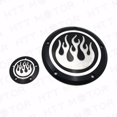 Vista 2 de Road King Dyna Sportster Street Bob Black Flame Fire Derby - Funda de temporizador compatible con motocicleta H-D FLD FLHR FLHR FLHTC FLHTCU FLSTSB