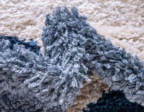 Vista 6 de Unique Loom Hygge Shag Collection - Alfombra moderna de inspiración marroquí, diseño geométrico, felpa y acogedora