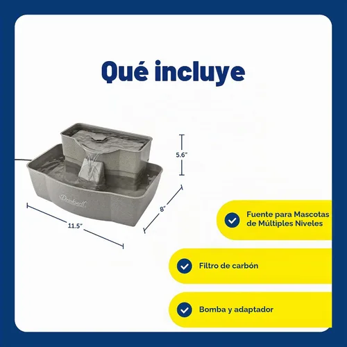 Vista 4 de Bebedero PetSafe fuente de agua de varios niveles para mascotas