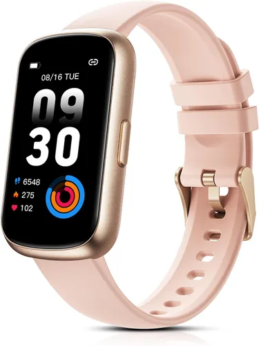 Vista 12 de Pulsera de fitness para mujeres y hombres, reloj inteligente con monitor de oxígeno en sangre, frecuencia cardíaca 24/7, monitor de sueño, calorías