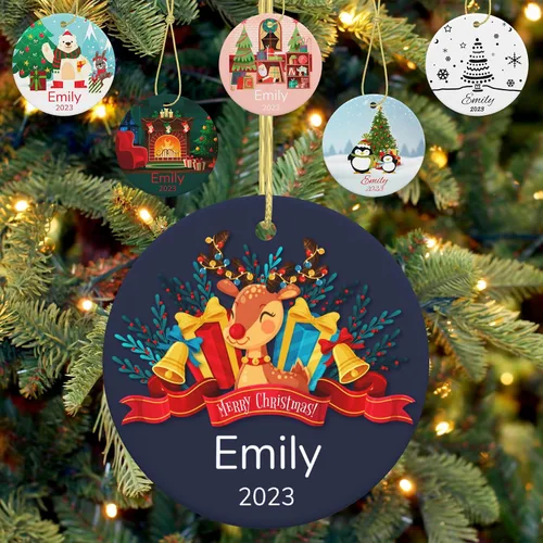 Vista 11 de Adorno personalizado para la primera Navidad del bebé, adornos de Navidad con foto personalizada 2023 con imagen y nombre, regalos personalizados