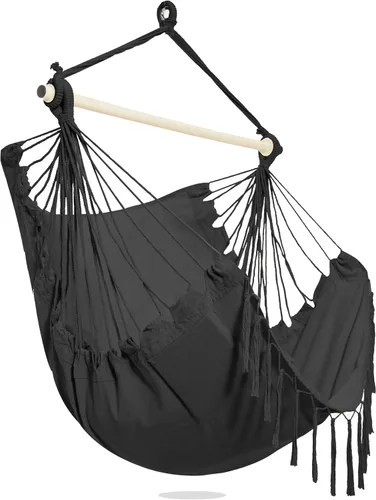 Vista 11 de PNAEUT Silla de Hamaca con Cuerda Colgante para Interiores y Exteriores para Dormitorio, Exterior, Patio (Azul Aqua)