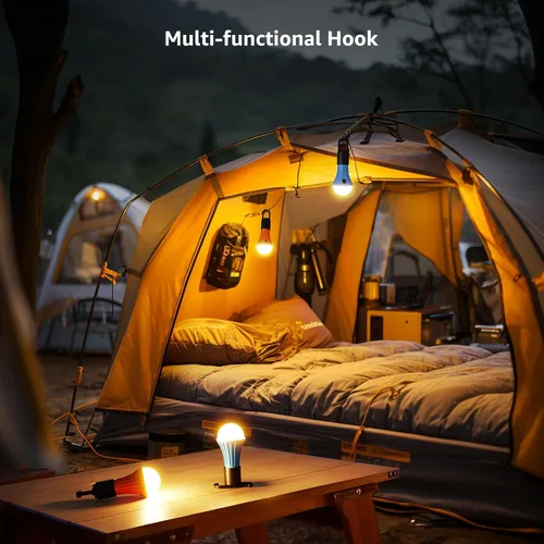 Vista 6 de LE Bundle - 2 artículos: linterna de camping LED de 1000LM recargable, banco de energía de 4400 mAh y linterna de camping recargable LED, 7 modos
