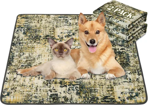 Vista 17 de Qeils - Almohadillas lavables para orina para perros, almohadillas reutilizables para cachorros de 36 x 41 pulgadas, paquete de 2