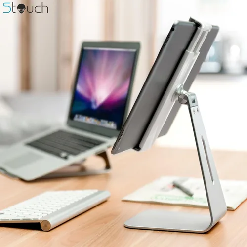 Vista 4 de Soporte para tableta, soporte de escritorio de aluminio giratorio de 360°, compatible con Galaxy Tab S8 de 7 a 13 pulgadas, iPad Pro/Air/Mini