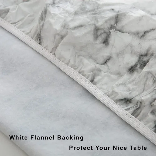Vista 35 de LIBERECOO Mantel redondo de vinilo ajustable con reverso de franela, borde elástico, impermeable, resistente a las manchas, mantel lavable