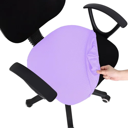 Vista 21 de Smiry Fundas de asiento de silla de computadora de oficina, de jacquard elástico, extraíbles, lavables, antipolvo, protectores de cojín para silla