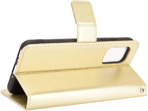Vista 5 de Funda para Asus ZenFone 8, funda de cuero con tapa para Asus ZenFone 8 ZS590KS Case Gold Oro
