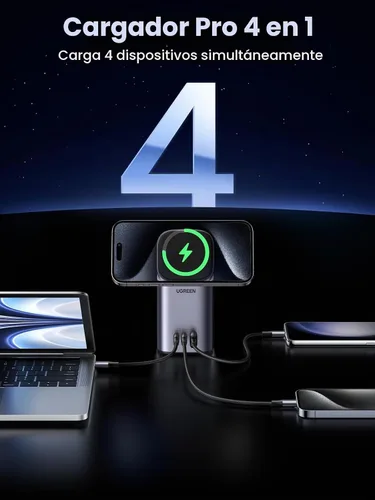 Vista 4 de UGREEN Nexode Estación de carga USB C de 100 W, soporte de cargador Qi2