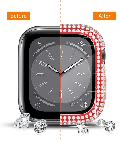 Vista 88 de Surace Bling - Carcasa con protector de pantalla para Apple Watch Series 3, 2, 1 de 1.496 pulgadas