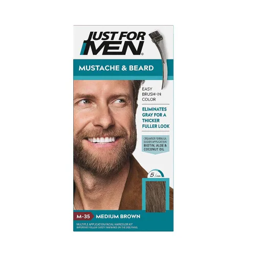 Vista 8 de JUST FOR MEN Gel de color para bigote y barba M-45, marrón oscuro 1 cada uno (paquete de 2)