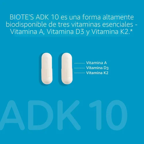 Vista 3 de Biote Nutraceuticals - ADK 10 - Inmunidad + Cardiovascular (90 Cápsulas)