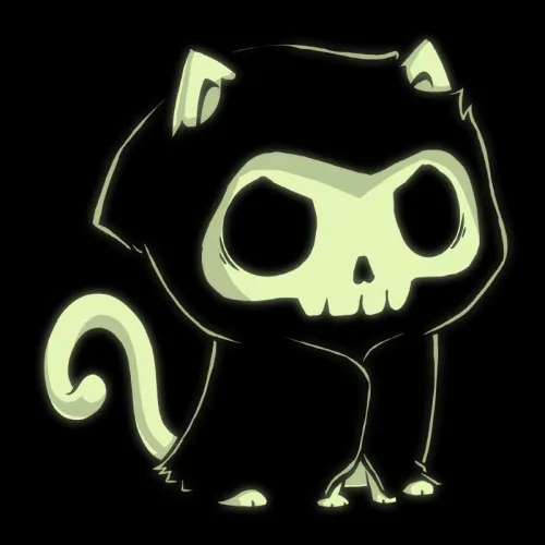 Vista 3 de TeeTurtle Camiseta estándar Grim Kitty (brillante)