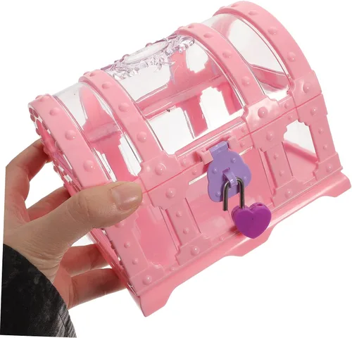 Vista 7 de HOMSFOU Juguetes para niños, 2 piezas, caja del tesoro, cofre del tesoro, regalos de fiesta pirata, joyería de escritorio, organizador de joyas