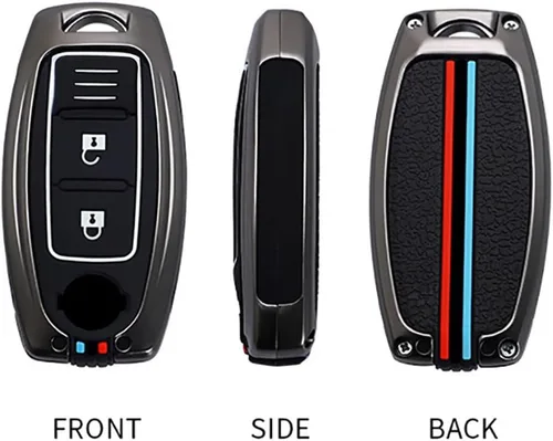 Vista 4 de ontto Funda para llavero compatible con Nissan Altima Rogue Sentra Pathfinder Frontier Maxima, Negro -, Negro