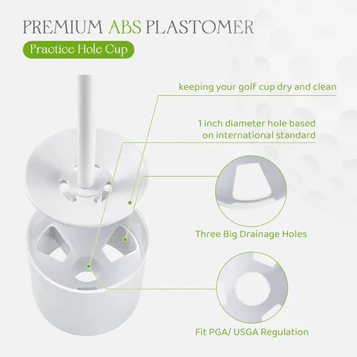 Vista 3 de Leitee Taza de golf para práctica de práctica de agujero verde ABS plástico para patio trasero al aire libre