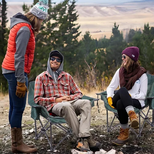 Vista 2 de Silla de campamento con calefacción, sillas de campamento con calefacción para adultos, silla de campamento de gran tamaño, silla acolchada XL