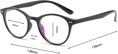 Vista 4 de Gafas retro de miopía para hombres y mujeres, uso diario, gafas de miopía, gafas de distancia para conducir Negro