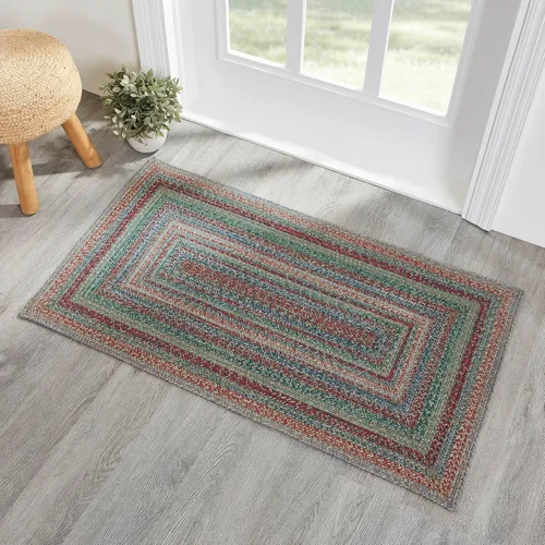 Vista 10 de VHC Brands Alfombra de yute multi medio círculo con almohadilla 19.5x36