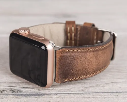 Vista 2 de Correa de cuero de grano completo para Apple Watch series 1-11 y SE 1-3 y Ultra 1-3